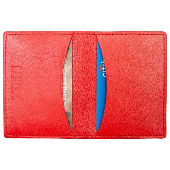 Men Genuine Leather Bifold Credit Card Case with RFID Blocking - Picture 1 of 7